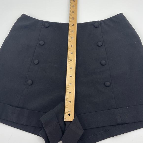 SPARKLE & FADE Womens Shorts Size 6 Black Retro Sailor Button Front Stretch - Picture 6 of 7